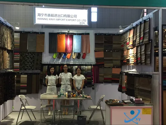 Fabricante de qualidade na China Tecido de estofamento de sofá simples com aparência de linho de poliéster de 2 tons